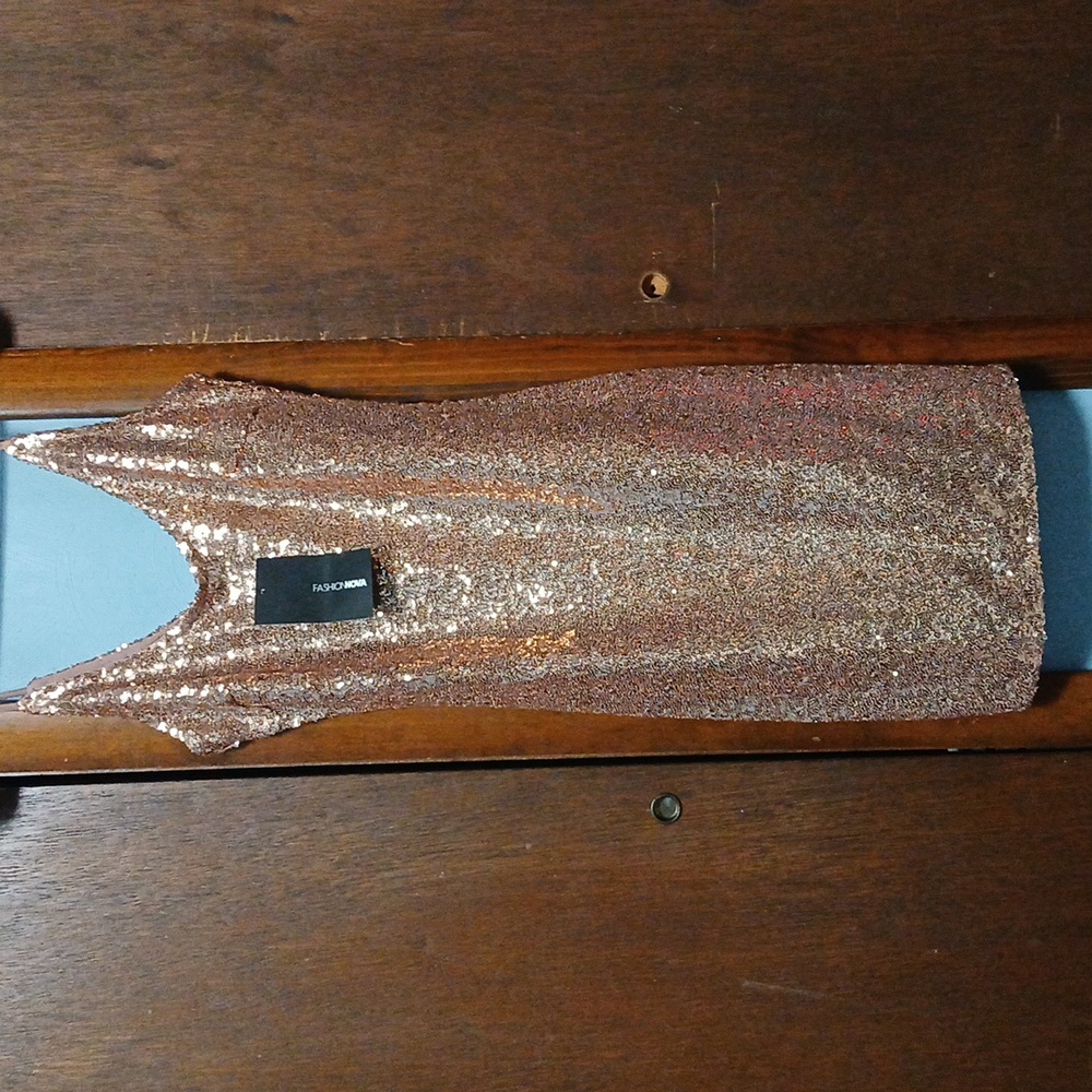 Baby Tonight Rose Gold Sequin Dress